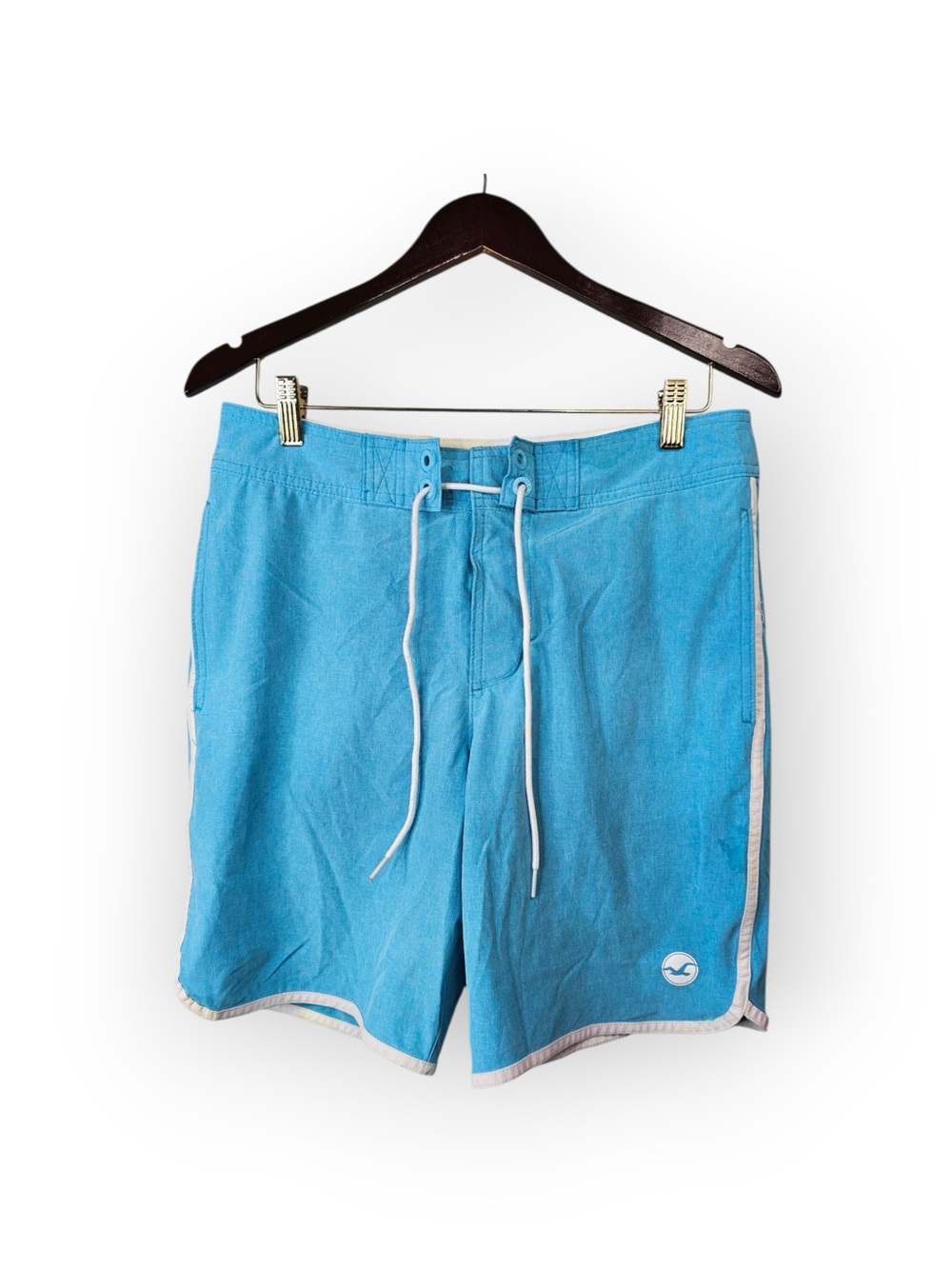Hollister Men’s Light Blue Drawstring Swim Trunks Board Shorts Size 30 - Picture 2 of 5